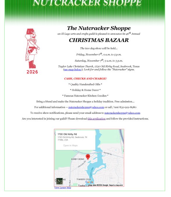The Nutcracker Shoppe Annual CHRISTMAS BAZAAR